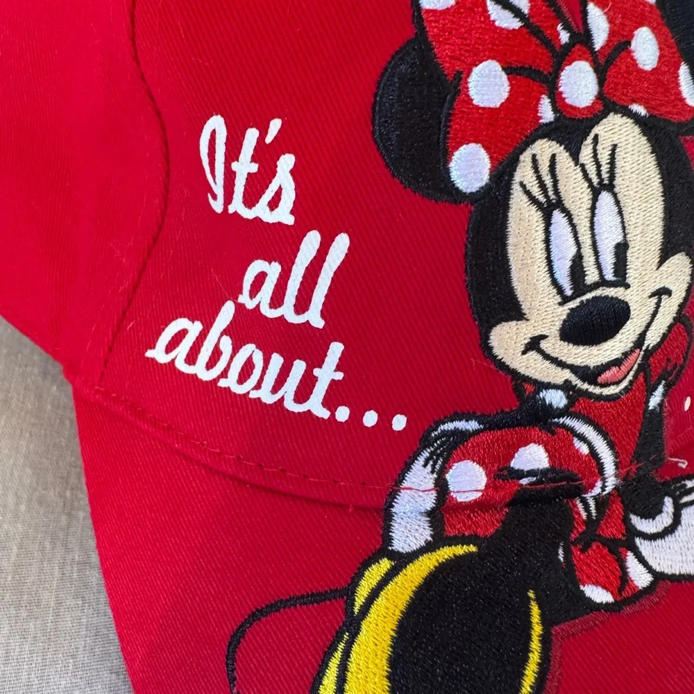 Disney Minnie Mouse Girls Red Baseball Hat “It’s All About Me!”
